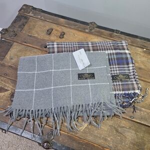 Two 100% Cashmere Hand Tailored Scarfs Made In Germany. Quiet Luxury Heritage